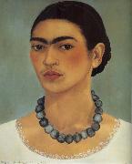 Frida Kahlo Self-Portrait with Necklace oil on canvas